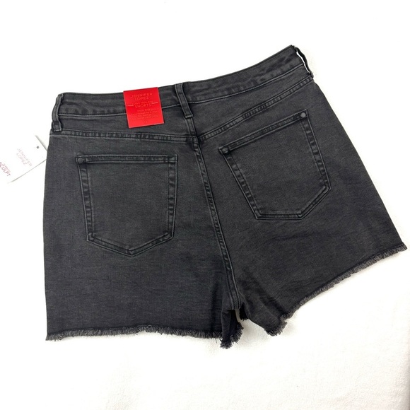 NWTJennifer Lopez High Waisted Flawless Sculpt Charcoal Raw Hem Jean Shorts (14) - Picture 7 of 13